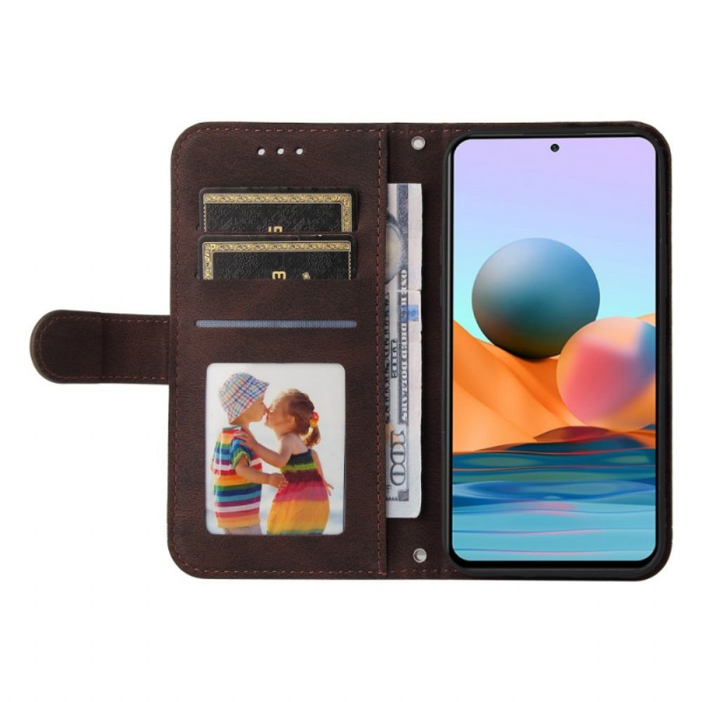 Folio-hoesje voor Xiaomi Redmi Note 10 Pro Faux Lederen Klinknagel En Riem