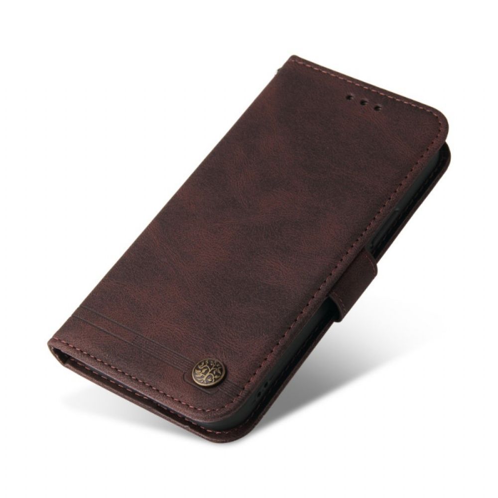 Folio-hoesje voor Xiaomi Redmi Note 10 Pro Faux Lederen Klinknagel En Riem