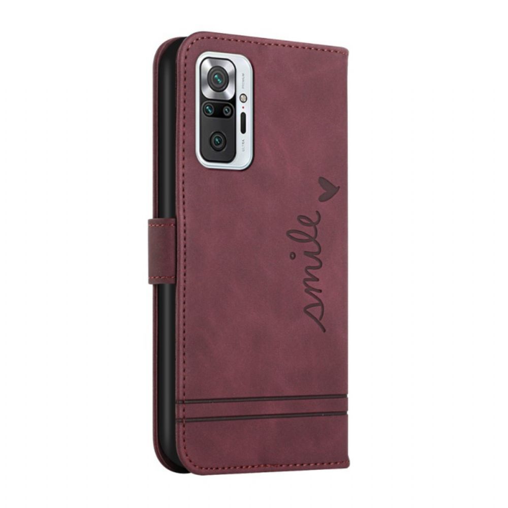 Folio-hoesje voor Xiaomi Redmi Note 10 Pro Glimlach Met Lanyard