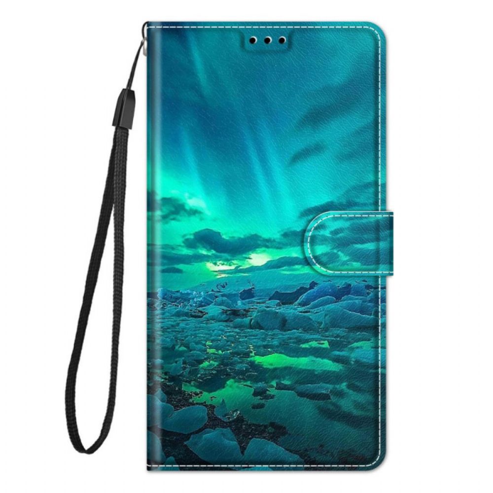 Folio-hoesje voor Xiaomi Redmi Note 10 Pro Met Ketting Landschap Band