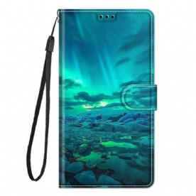 Folio-hoesje voor Xiaomi Redmi Note 10 Pro Met Ketting Landschap Band