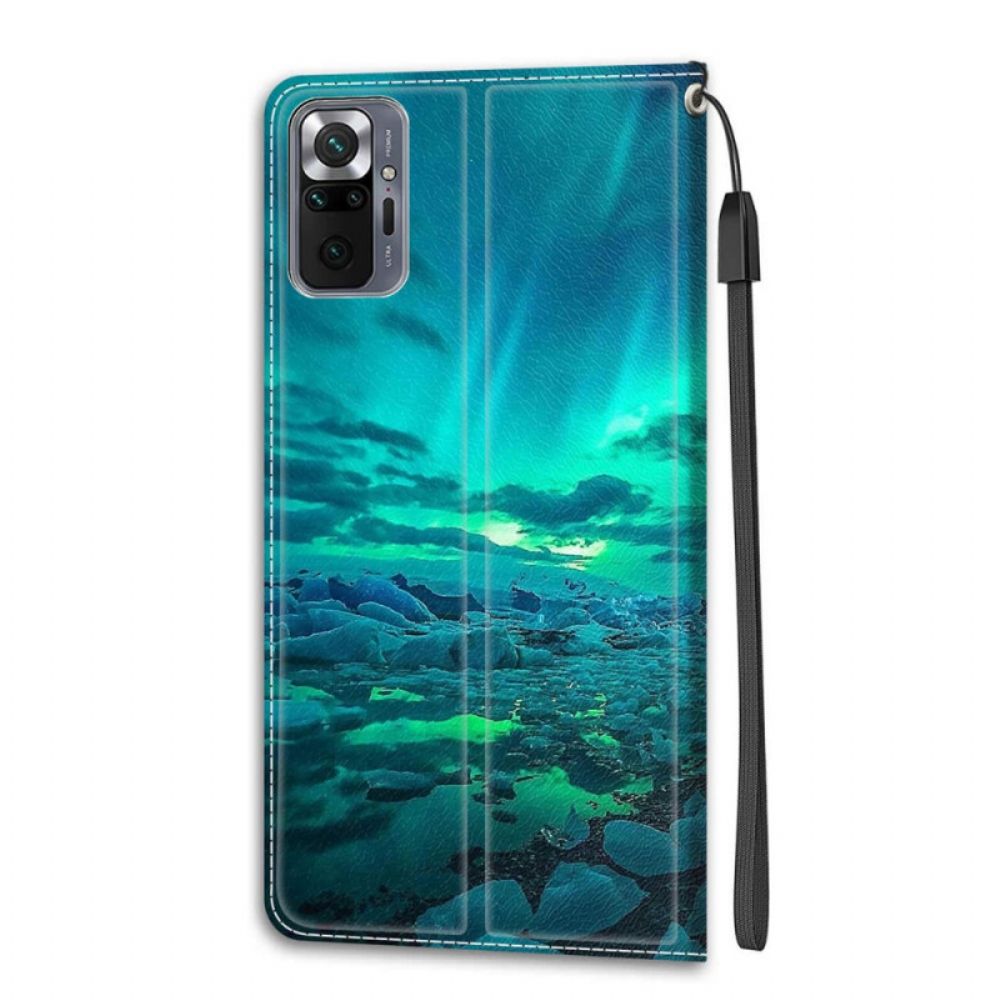 Folio-hoesje voor Xiaomi Redmi Note 10 Pro Met Ketting Landschap Band