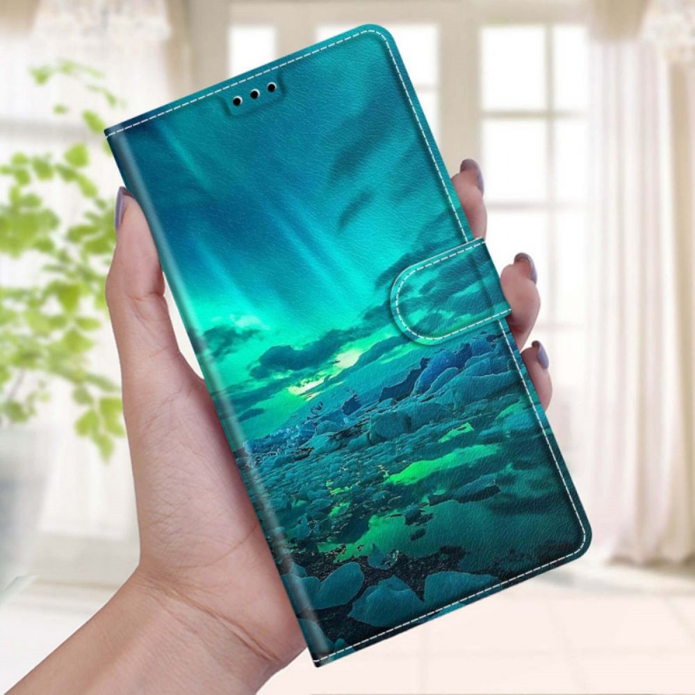 Folio-hoesje voor Xiaomi Redmi Note 10 Pro Met Ketting Landschap Band