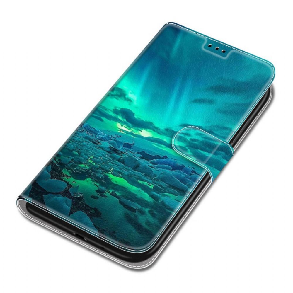 Folio-hoesje voor Xiaomi Redmi Note 10 Pro Met Ketting Landschap Band