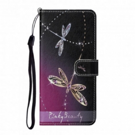 Folio-hoesje voor Xiaomi Redmi Note 10 Pro Met Ketting Thong Libellen