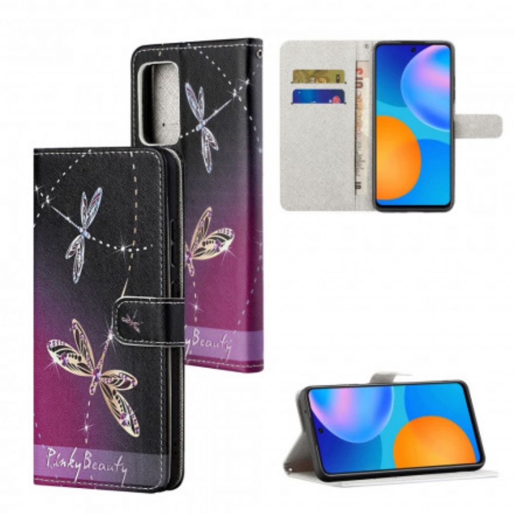 Folio-hoesje voor Xiaomi Redmi Note 10 Pro Met Ketting Thong Libellen