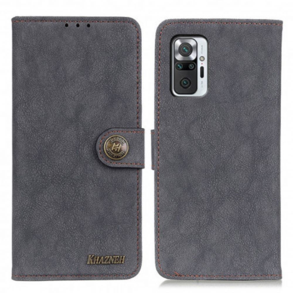 Folio-hoesje voor Xiaomi Redmi Note 10 Pro Retro Splitleer Khazneh