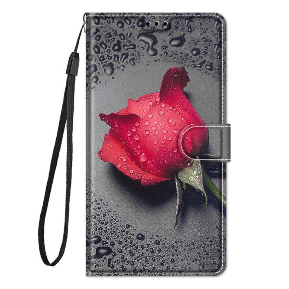 Folio-hoesje voor Xiaomi Redmi Note 10 Pro Rozen Met Riem