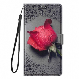 Folio-hoesje voor Xiaomi Redmi Note 10 Pro Rozen Met Riem