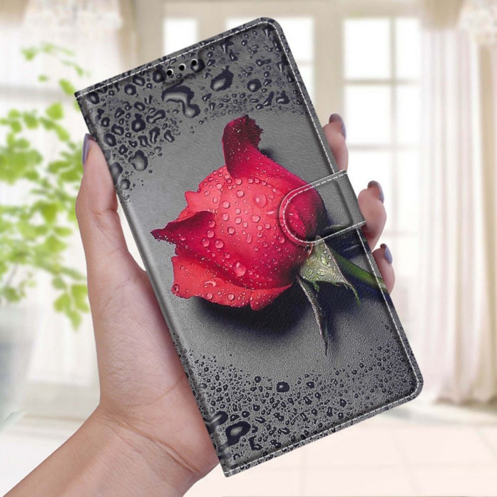 Folio-hoesje voor Xiaomi Redmi Note 10 Pro Rozen Met Riem