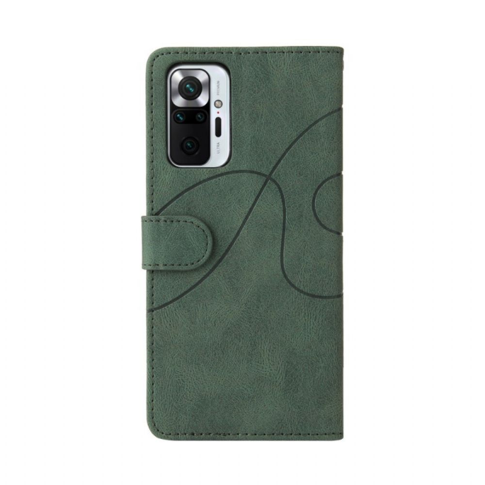 Folio-hoesje voor Xiaomi Redmi Note 10 Pro Signature Tweekleurig Kunstleer