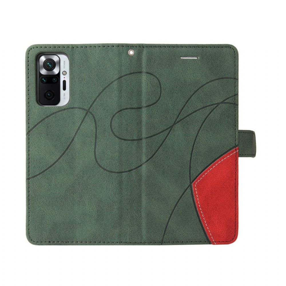 Folio-hoesje voor Xiaomi Redmi Note 10 Pro Signature Tweekleurig Kunstleer