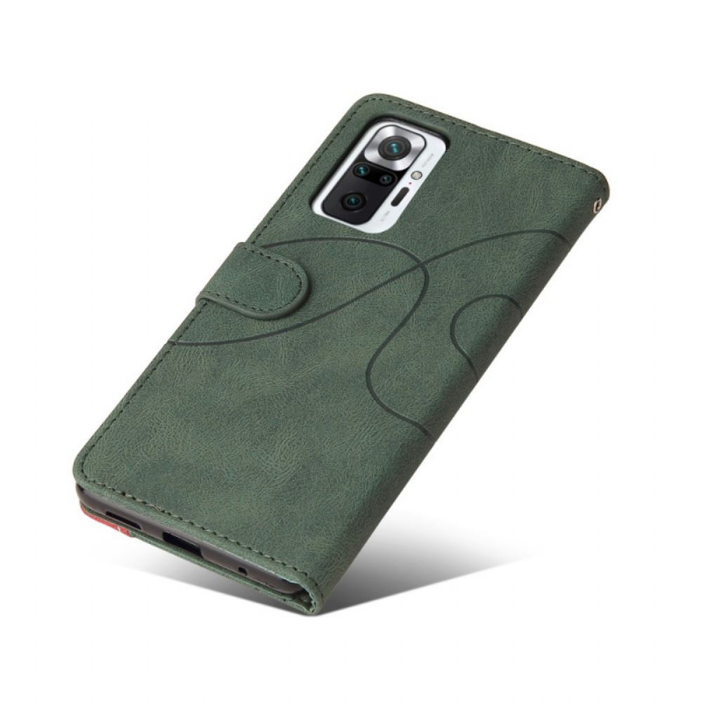 Folio-hoesje voor Xiaomi Redmi Note 10 Pro Signature Tweekleurig Kunstleer