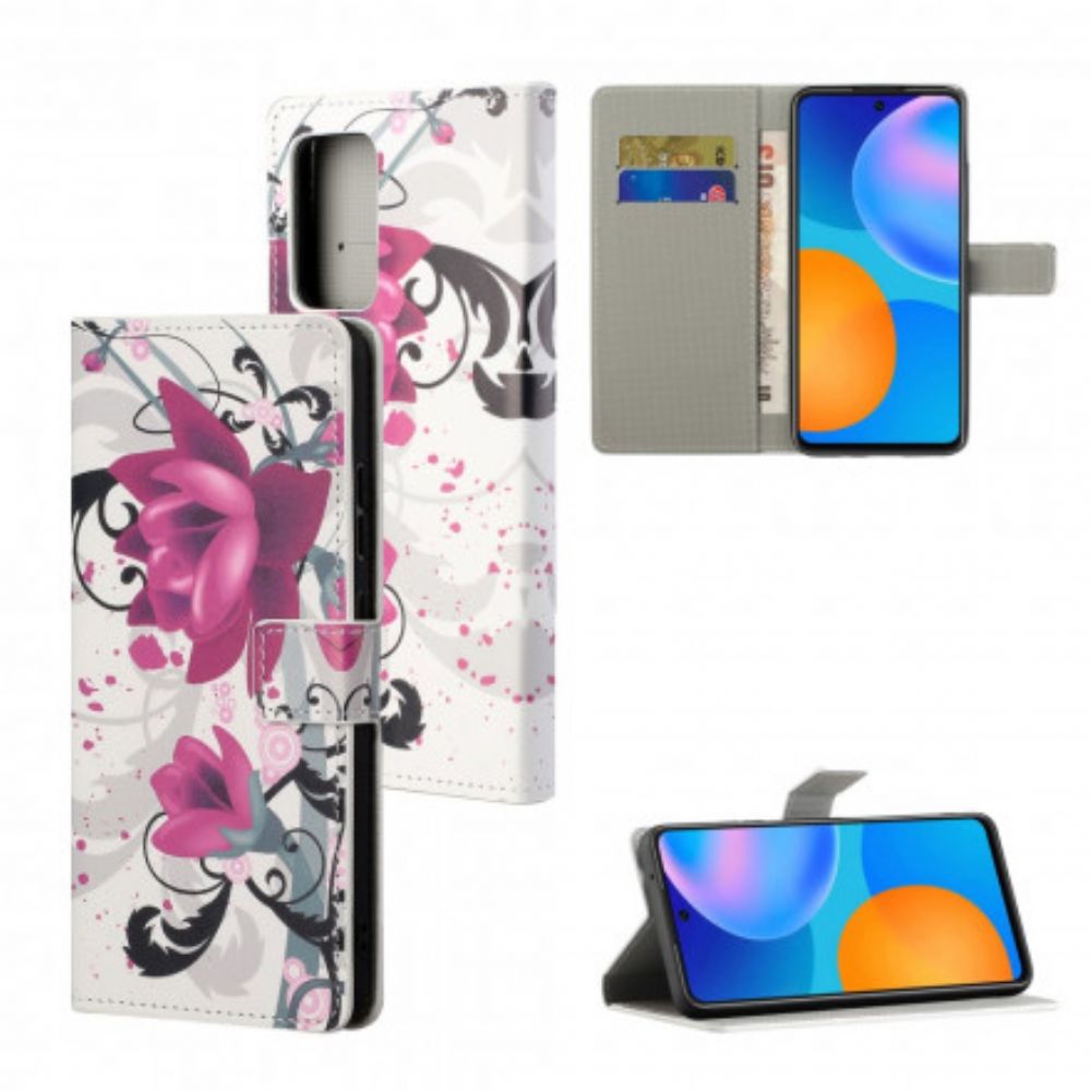 Folio-hoesje voor Xiaomi Redmi Note 10 Pro Tropische Bloemen