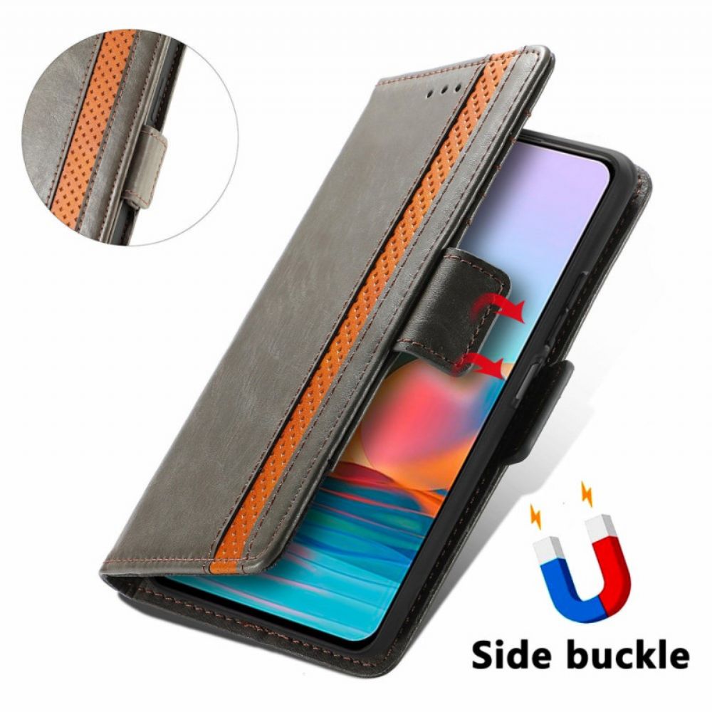 Folio-hoesje voor Xiaomi Redmi Note 10 Pro Tweekleurige Dubbele Sluiting