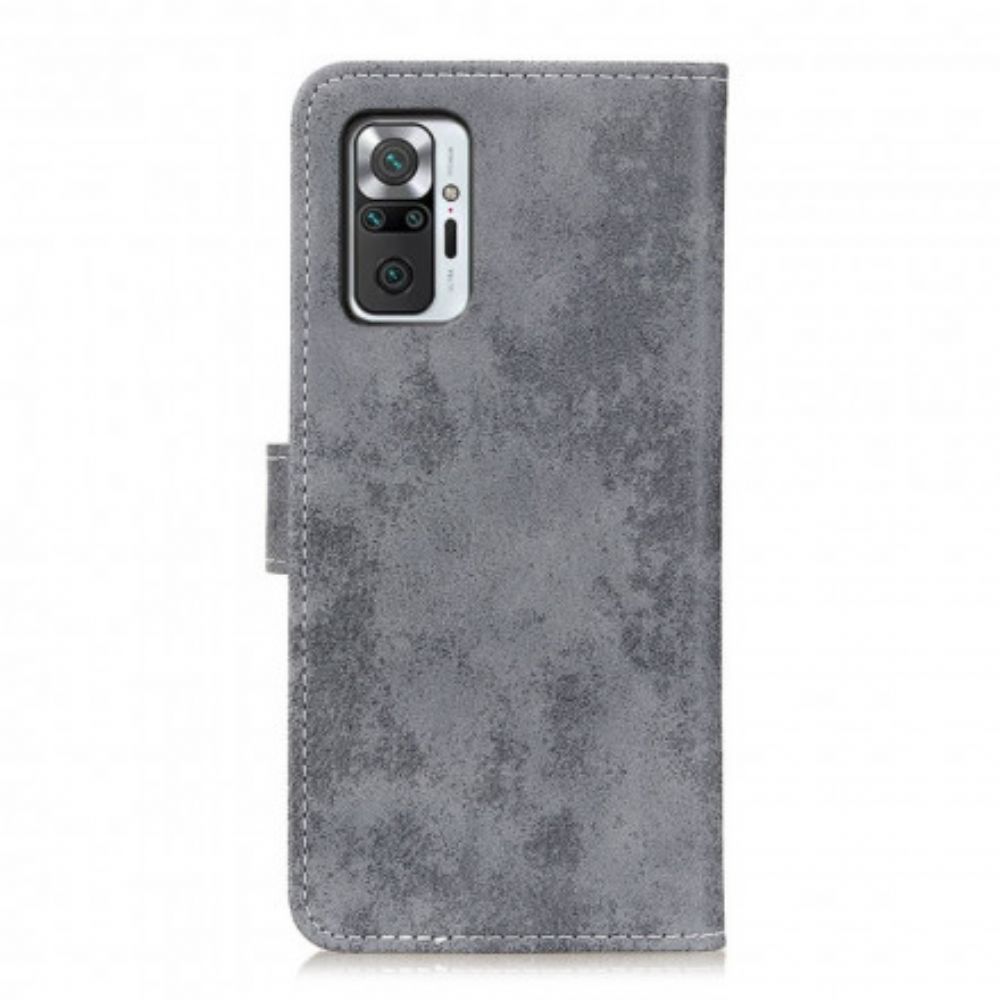 Folio-hoesje voor Xiaomi Redmi Note 10 Pro Vintage Leereffect