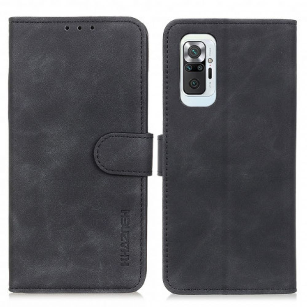 Folio-hoesje voor Xiaomi Redmi Note 10 Pro Vintage Leereffect Khazneh