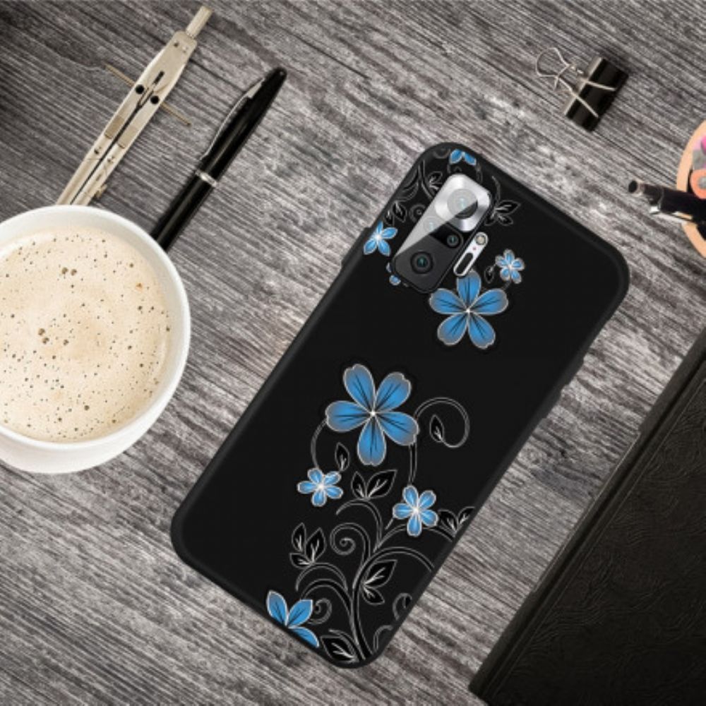 Hoesje voor Xiaomi Redmi Note 10 Pro Blauwe Bloemen