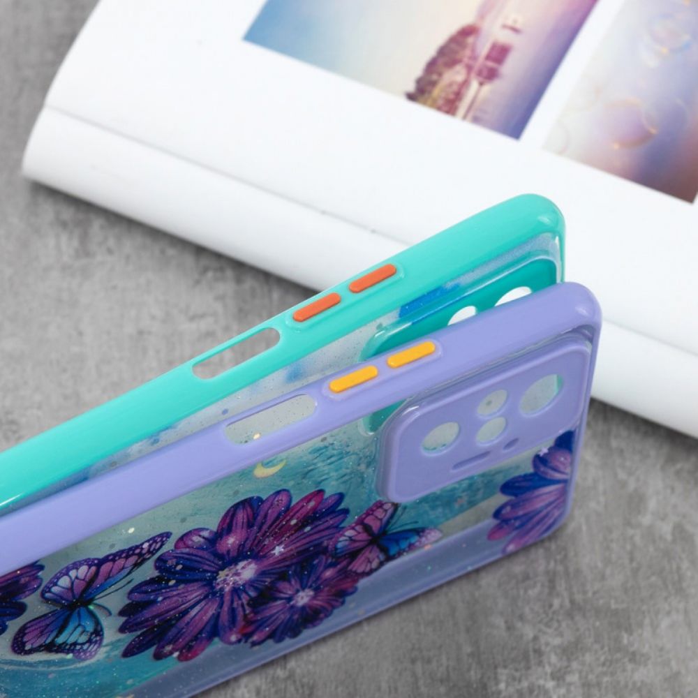 Hoesje voor Xiaomi Redmi Note 10 Pro Bloemen Vlinder Hybride