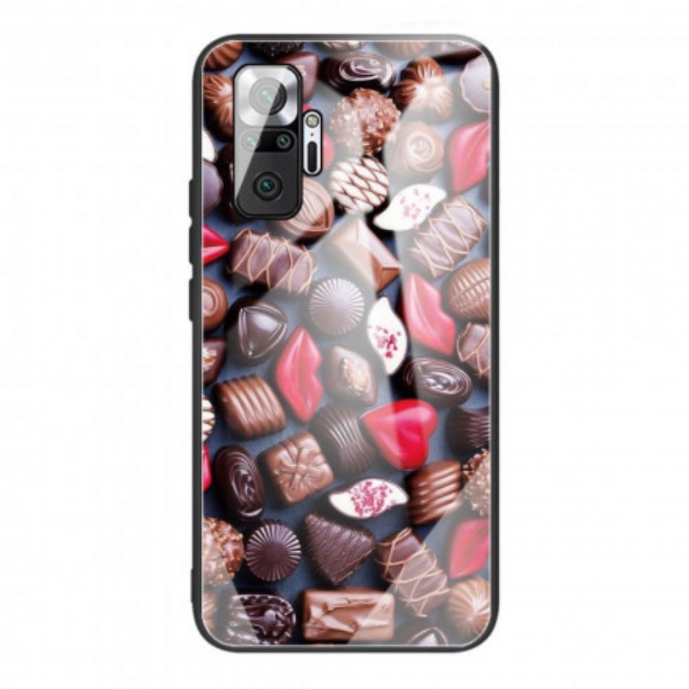 Hoesje voor Xiaomi Redmi Note 10 Pro Chocolade Gehard Glas