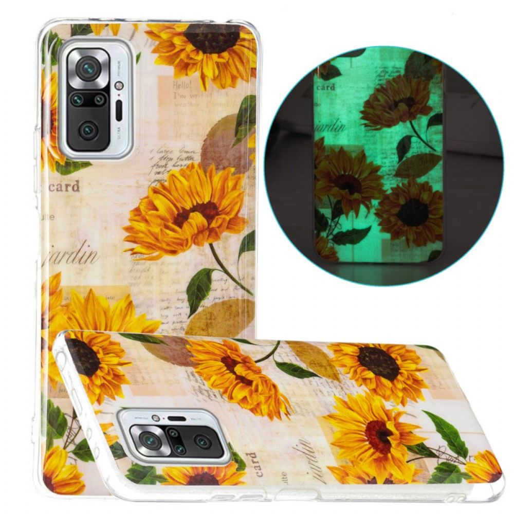 Hoesje voor Xiaomi Redmi Note 10 Pro Fluorescerende Bloemenreeks