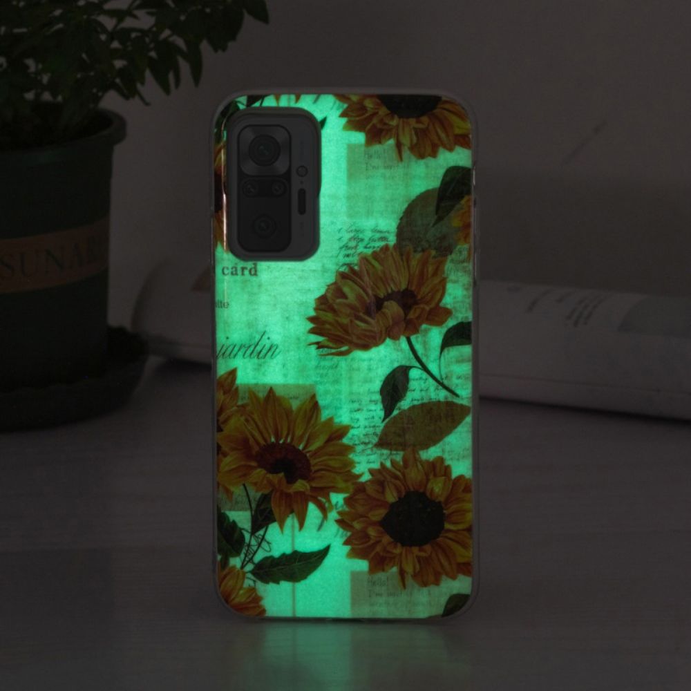 Hoesje voor Xiaomi Redmi Note 10 Pro Fluorescerende Bloemenreeks