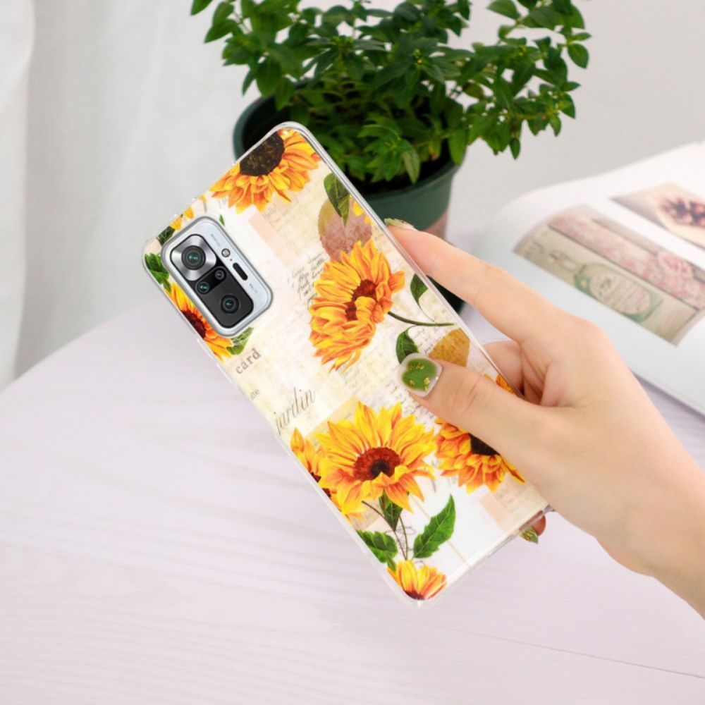 Hoesje voor Xiaomi Redmi Note 10 Pro Fluorescerende Bloemenreeks