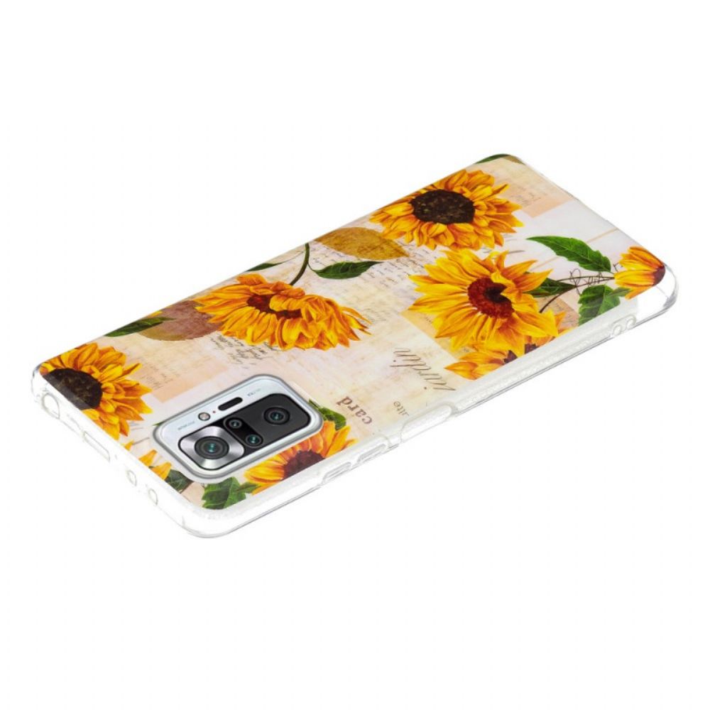 Hoesje voor Xiaomi Redmi Note 10 Pro Fluorescerende Bloemenreeks