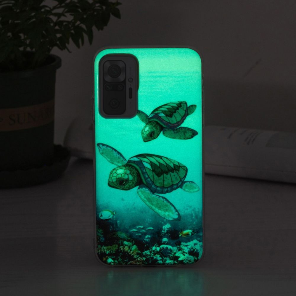 Hoesje voor Xiaomi Redmi Note 10 Pro Fluorescerende Schildpadden