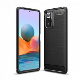 Hoesje voor Xiaomi Redmi Note 10 Pro Geborstelde Koolstofvezel