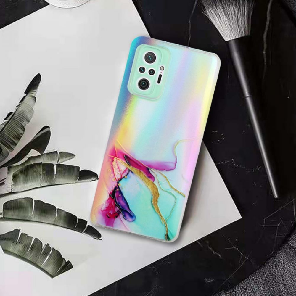 Hoesje voor Xiaomi Redmi Note 10 Pro Marmer Met Lasereffect