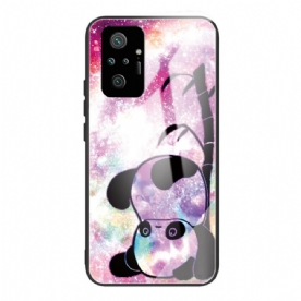 Hoesje voor Xiaomi Redmi Note 10 Pro Panda En Bamboe Gehard Glas