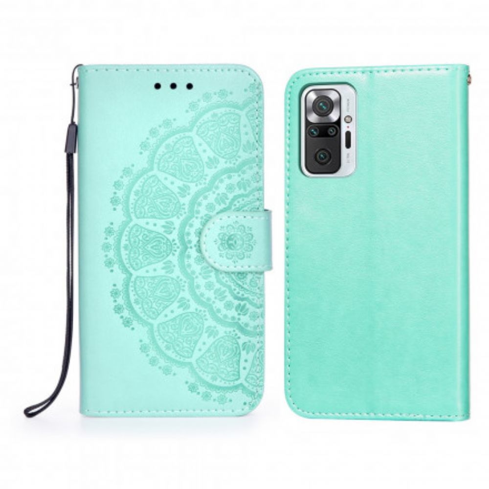 Leren Hoesje voor Xiaomi Redmi Note 10 Pro Koraal Mandala