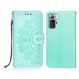 Leren Hoesje voor Xiaomi Redmi Note 10 Pro Koraal Mandala