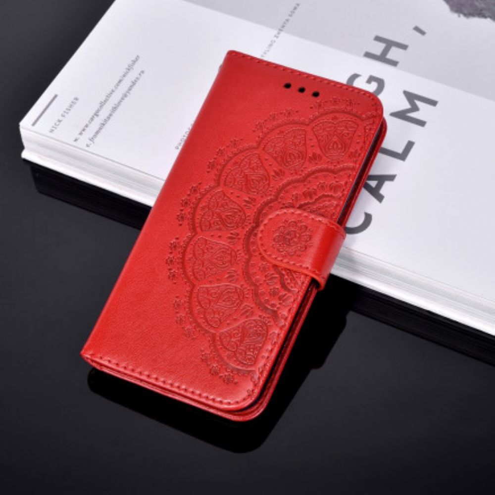 Leren Hoesje voor Xiaomi Redmi Note 10 Pro Koraal Mandala