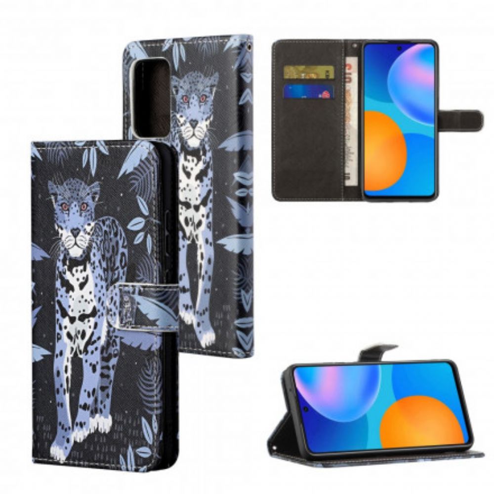 Leren Hoesje voor Xiaomi Redmi Note 10 Pro Met Ketting Thong Luipaard