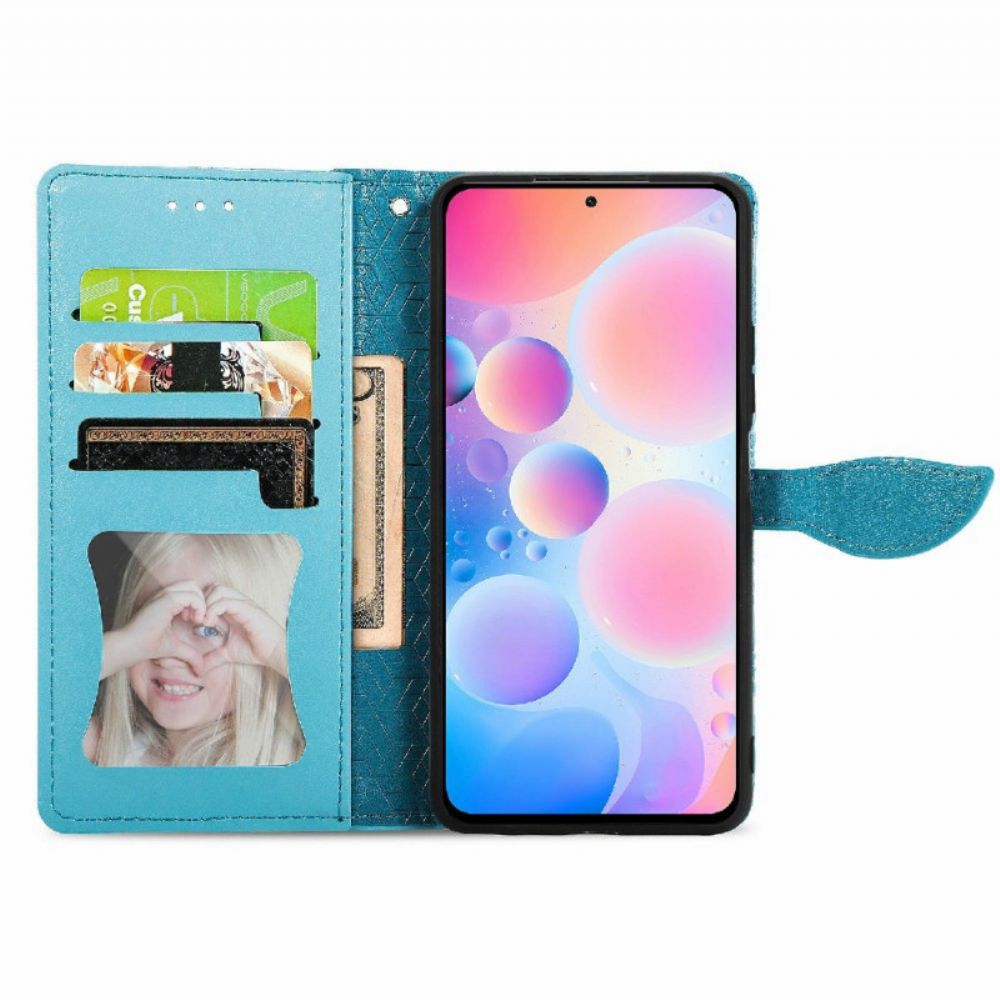 Leren Hoesje voor Xiaomi Redmi Note 10 Pro Tribale Bladeren