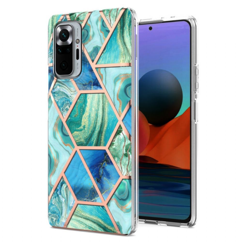 Telefoonhoesje voor Xiaomi Redmi Note 10 Pro Marmer Met Intense Geometrie