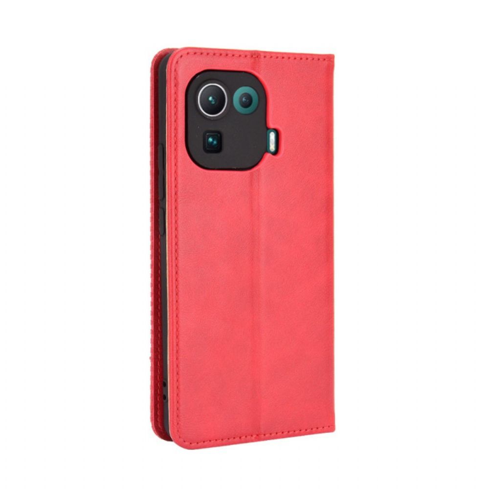 Bescherming Hoesje voor Xiaomi Mi 11 Pro Folio-hoesje Vintage Gestileerd Leereffect