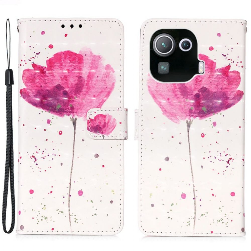 Hoesje Folio-hoesje voor Xiaomi Mi 11 Pro Aquarel Halster