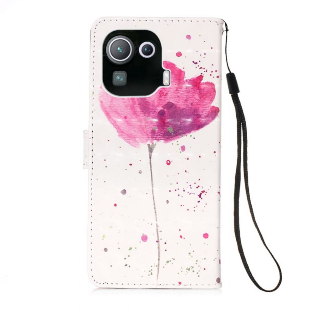 Hoesje Folio-hoesje voor Xiaomi Mi 11 Pro Aquarel Halster