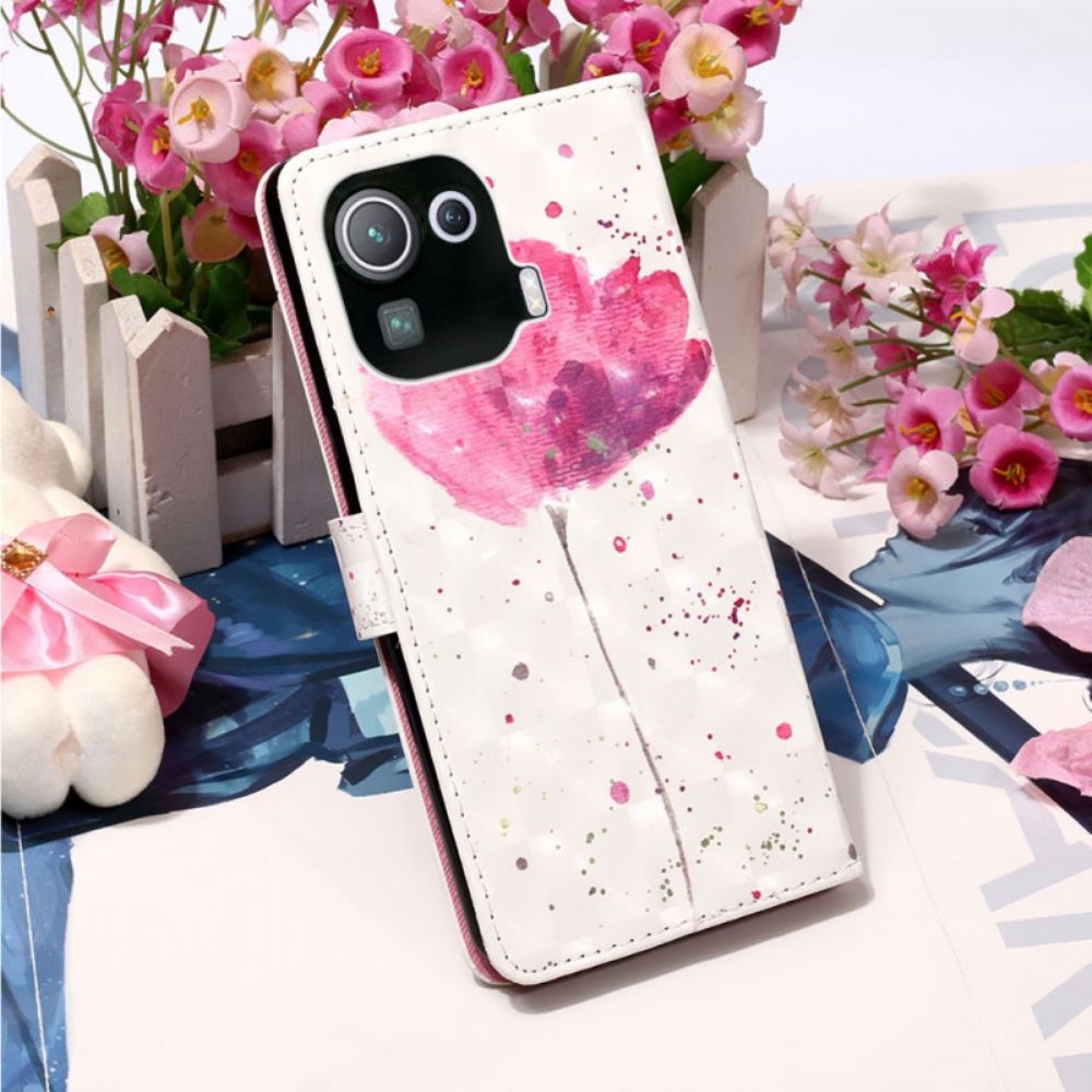 Hoesje Folio-hoesje voor Xiaomi Mi 11 Pro Aquarel Halster