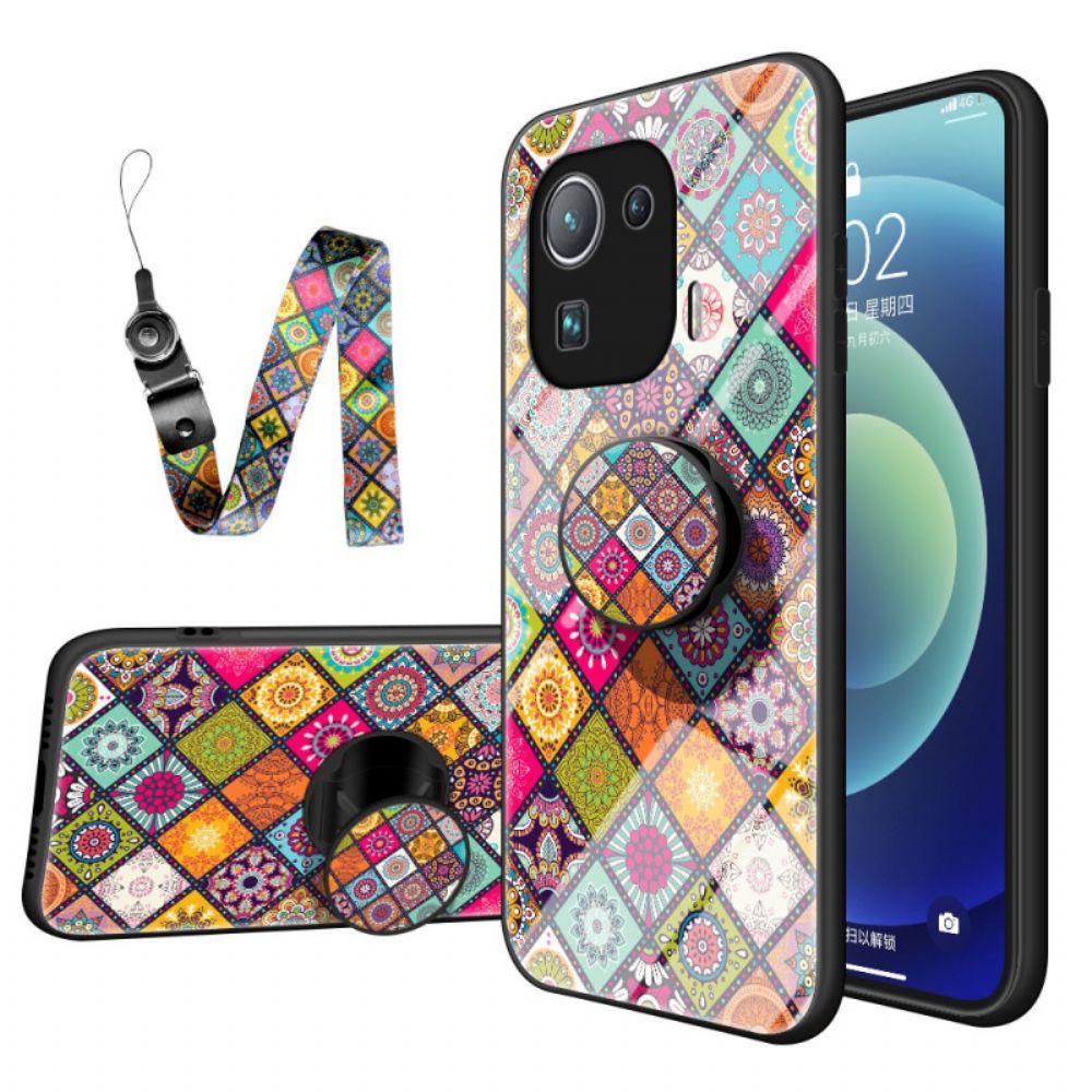 Hoesje voor Xiaomi Mi 11 Pro Magnetische Patchwork Houder