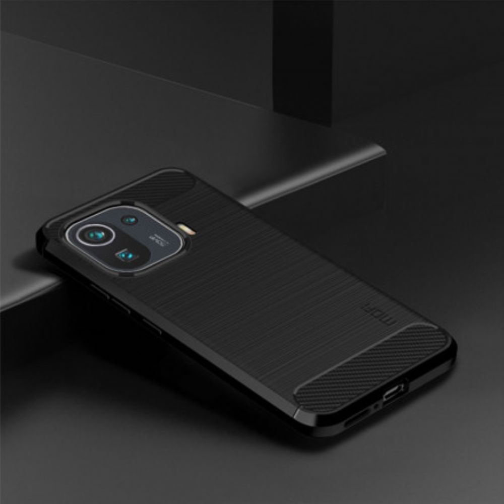 Hoesje voor Xiaomi Mi 11 Pro Mofi Geborstelde Koolstofvezel