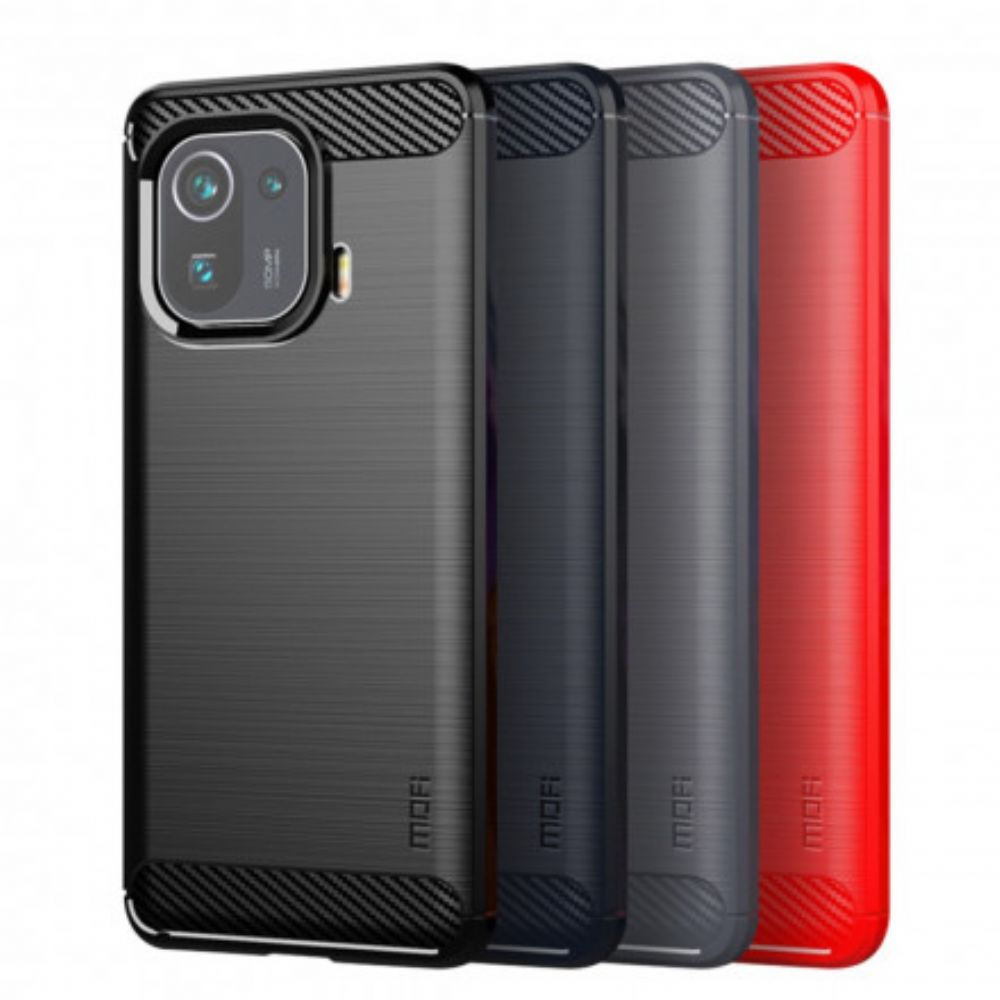 Hoesje voor Xiaomi Mi 11 Pro Mofi Geborstelde Koolstofvezel