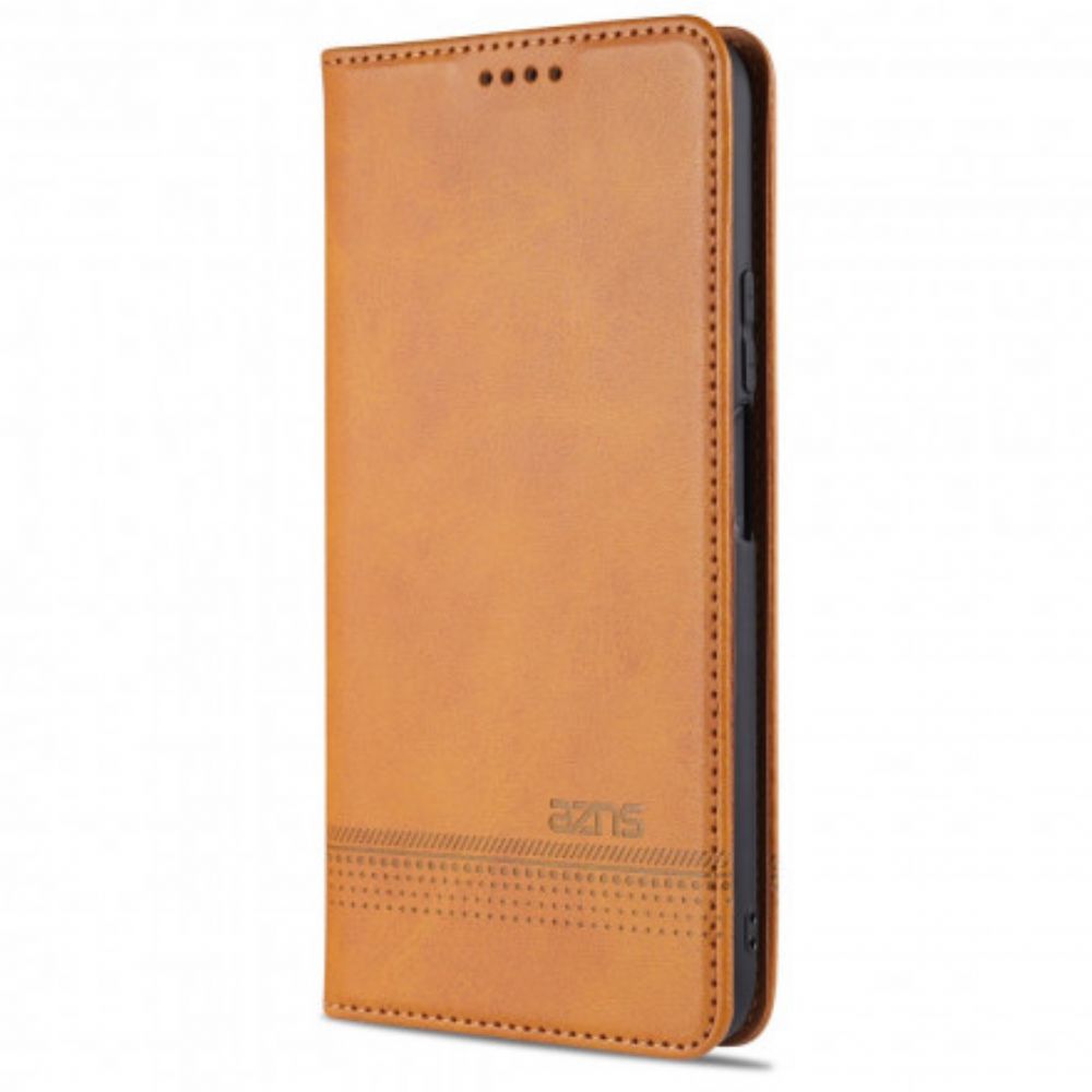 Bescherming Hoesje voor Vivo Y72 5G Folio-hoesje Azns Lederen Stijl