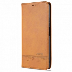 Bescherming Hoesje voor Vivo Y72 5G Folio-hoesje Azns Lederen Stijl