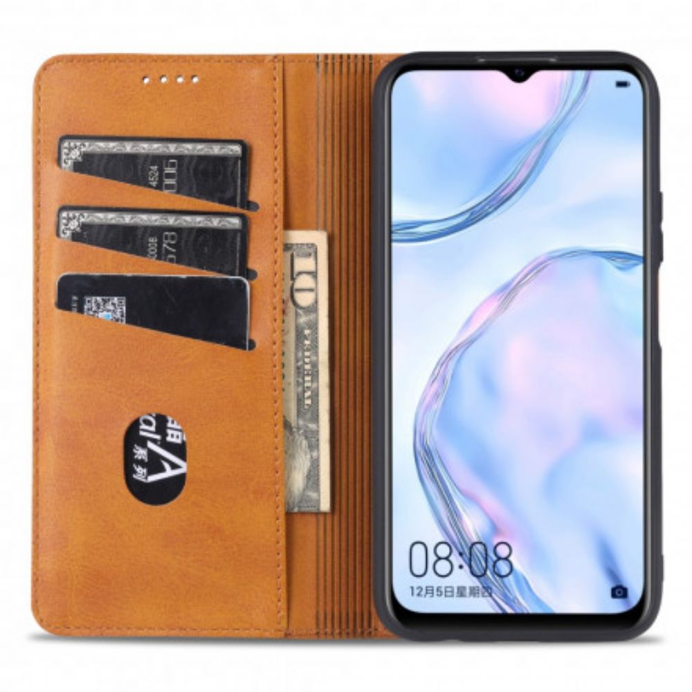 Bescherming Hoesje voor Vivo Y72 5G Folio-hoesje Azns Lederen Stijl