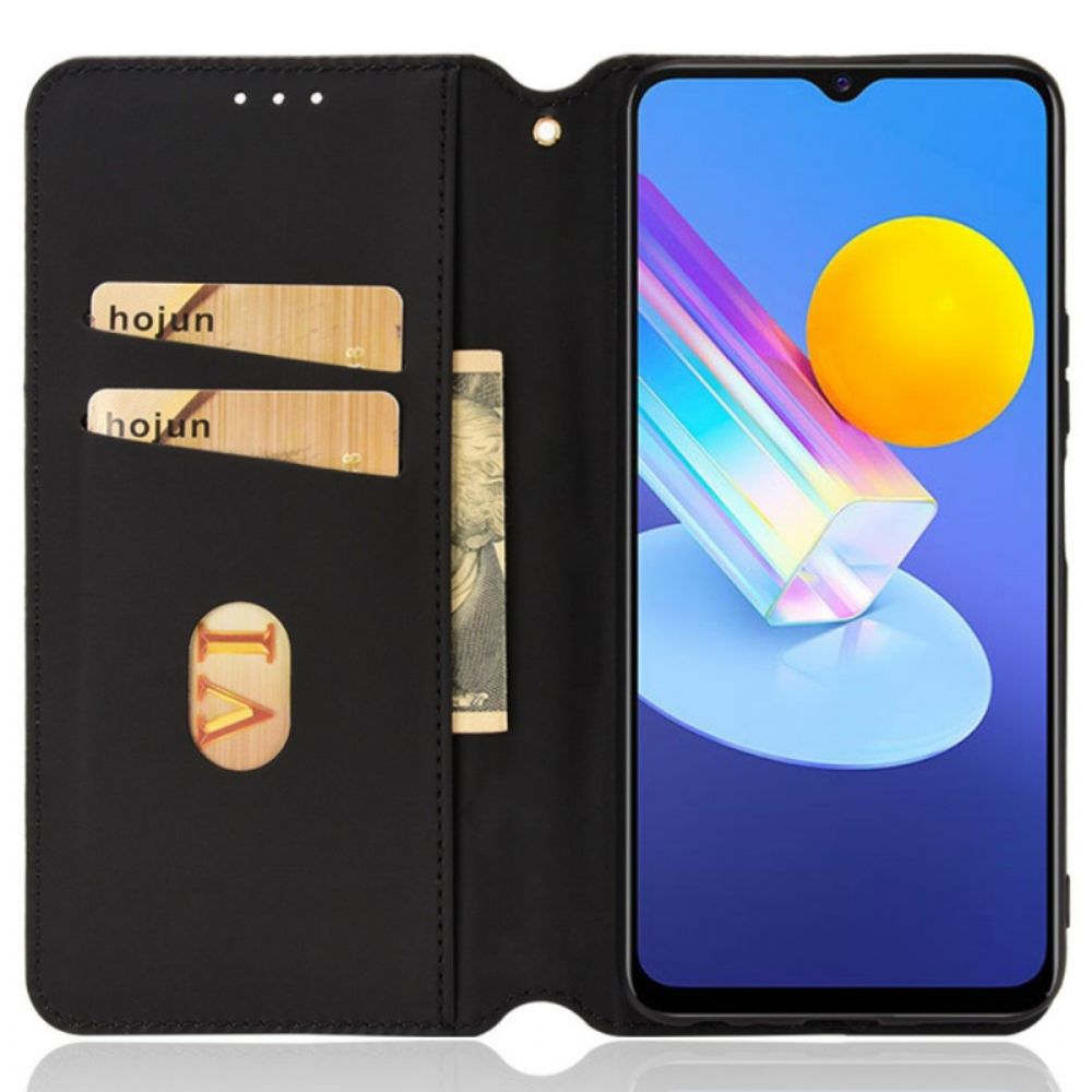 Bescherming Hoesje voor Vivo Y72 5G Folio-hoesje Diamant Leder Effect