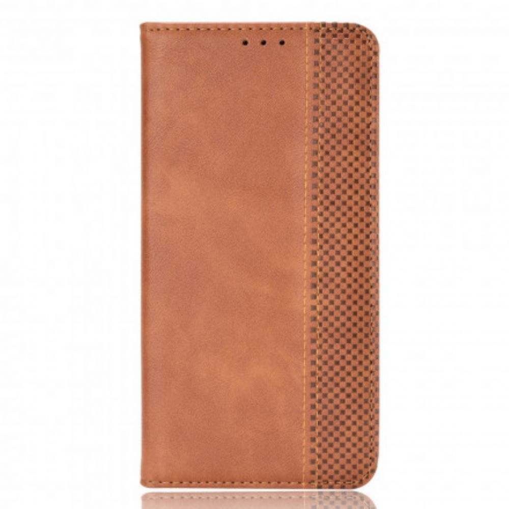 Bescherming Hoesje voor Vivo Y72 5G Folio-hoesje Vintage Gestileerd Leereffect